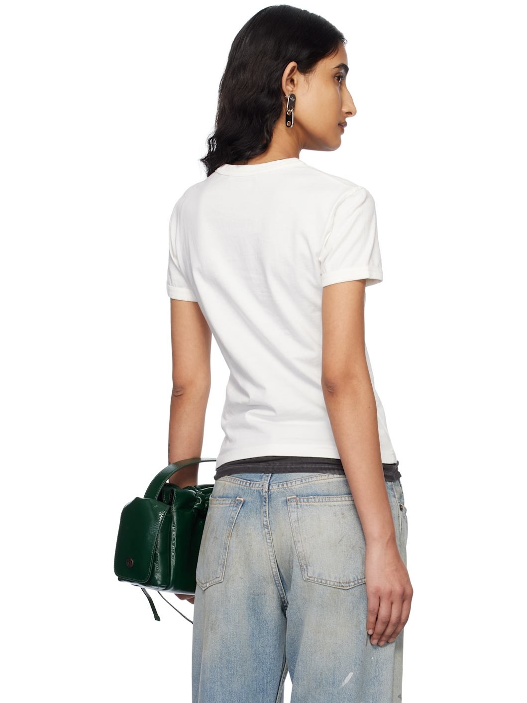 White Logo Fitted T-shirt - 3