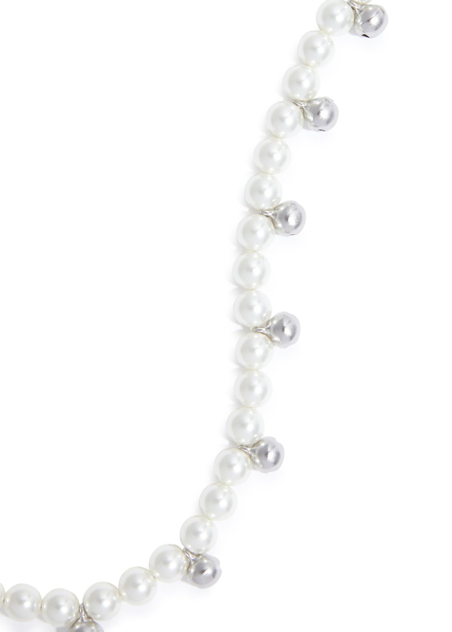 Bell charm faux pearl necklace - 3