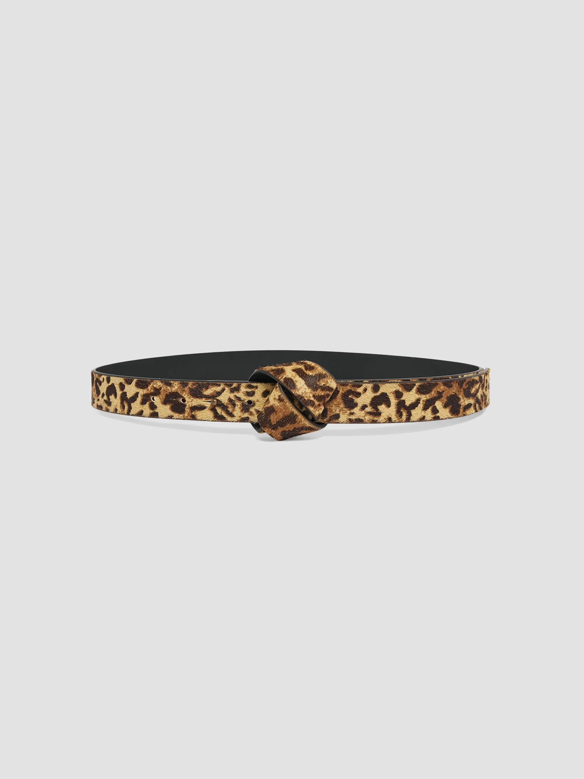 Women's Leopard-Print Calf Hair Belt - Fauve - 1