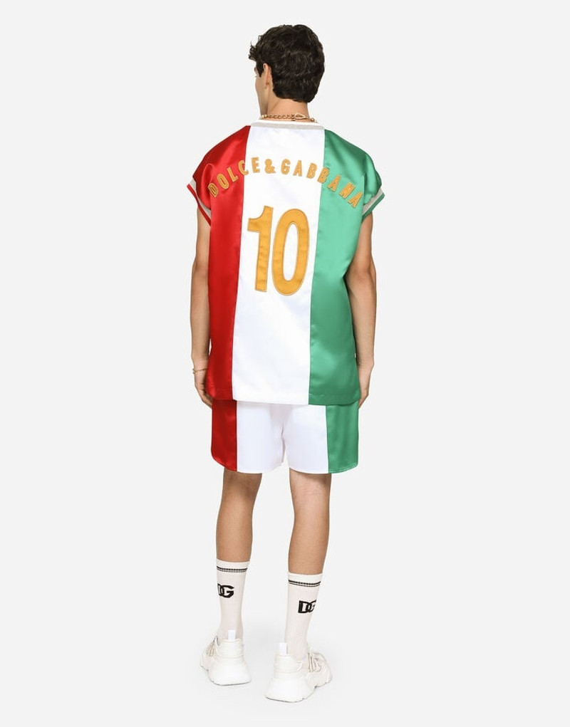 Dolce & Gabbana Satin shorts with DG patch outlook