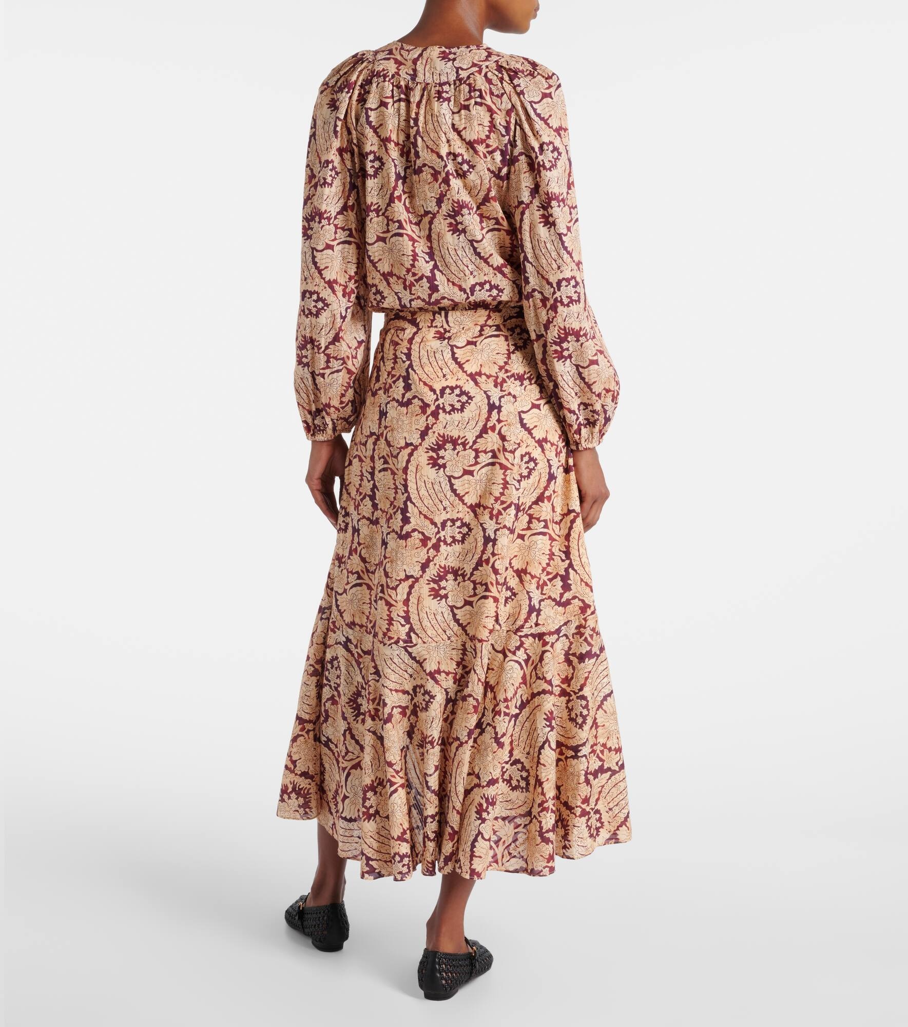 Sabina printed cotton-blend maxi skirt - 3