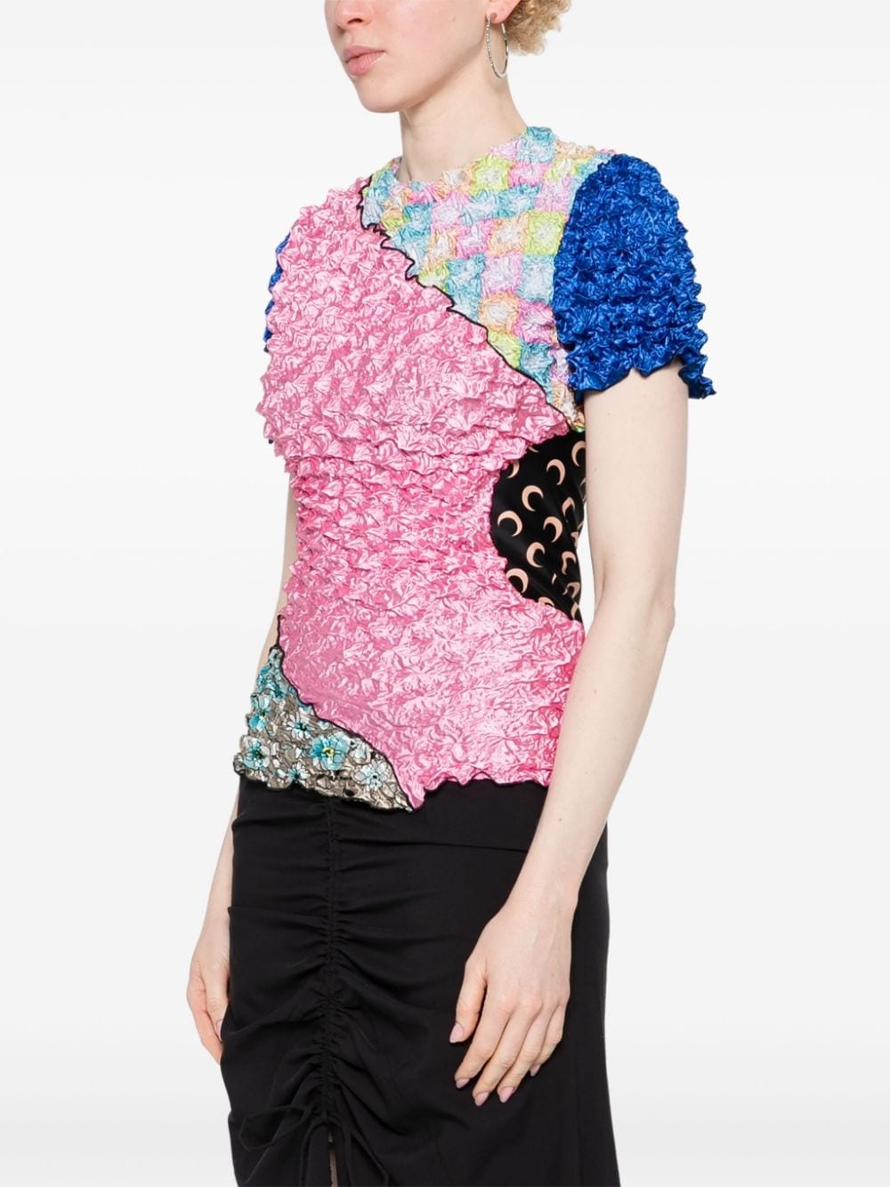 Popcorn patchwork T-shirt - 3