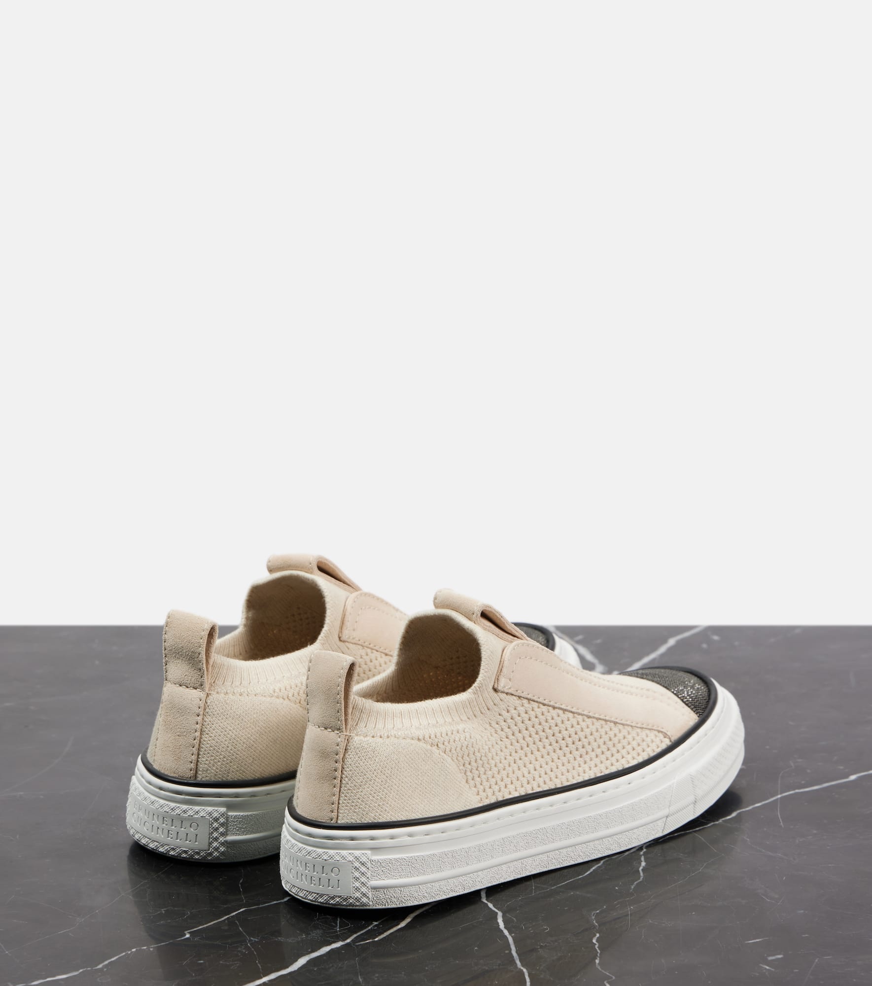 Suede-trimmed canvas sneakers - 2