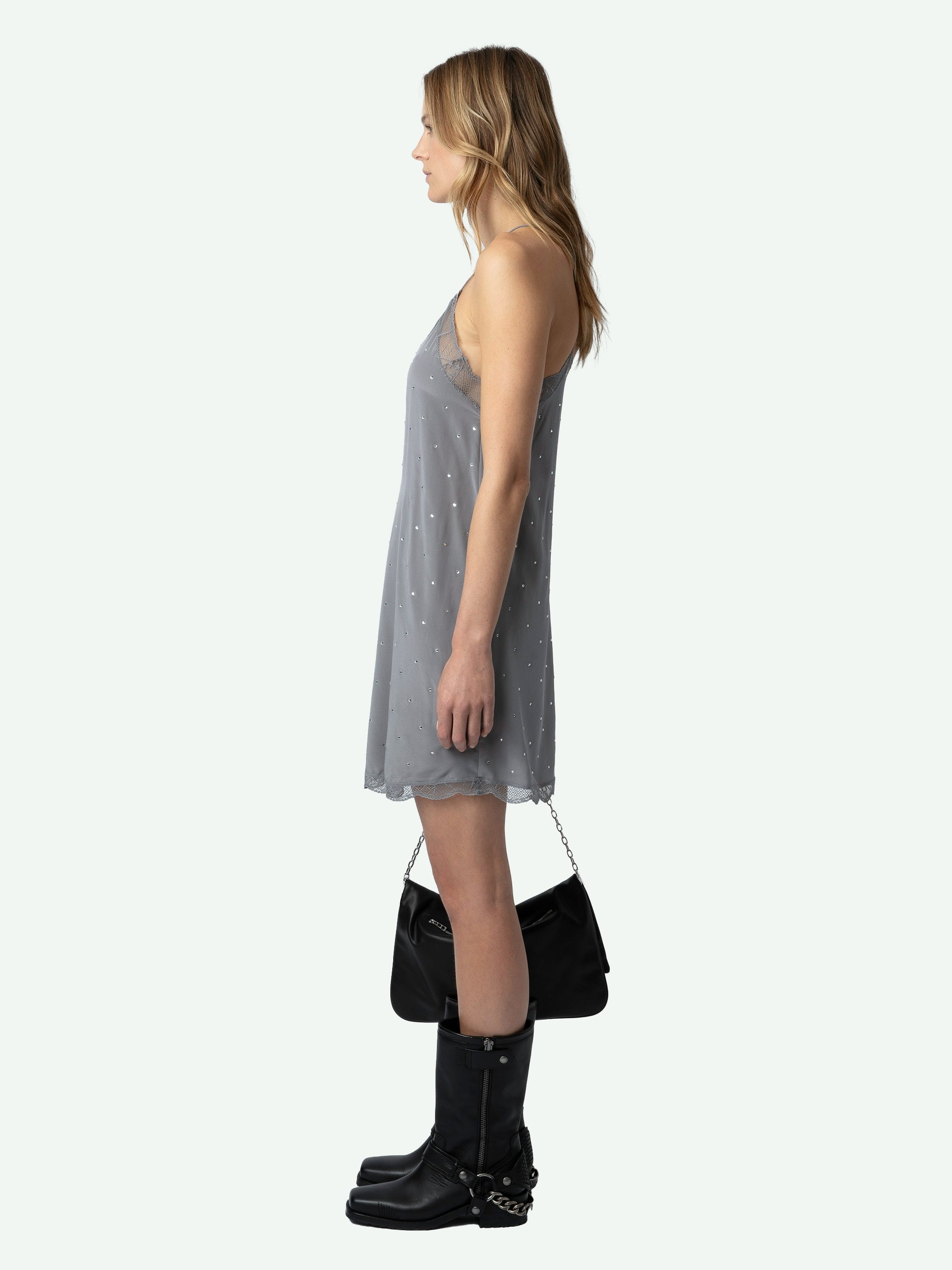 Ristyz Diamante Silk Dress - 4