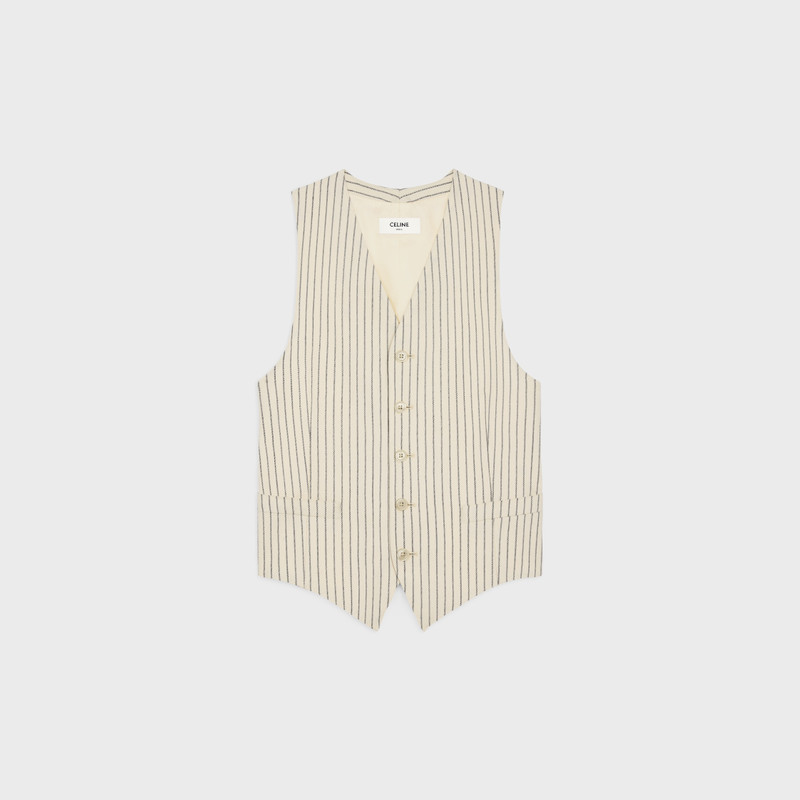 vest in striped wool gabardine 1