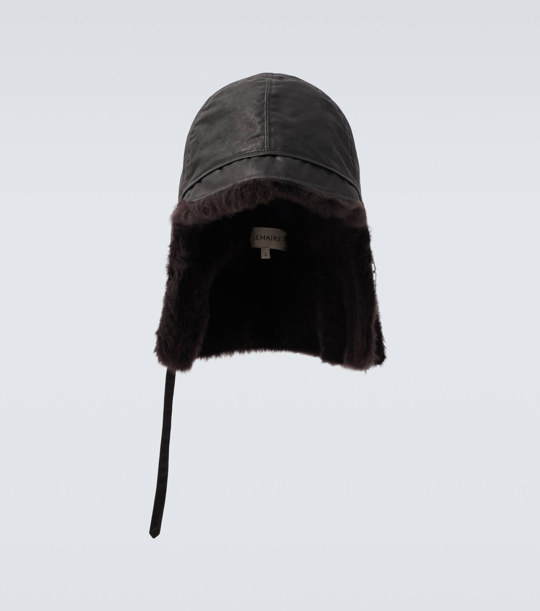 Coated reversible cotton canvas and shearling hat - 1