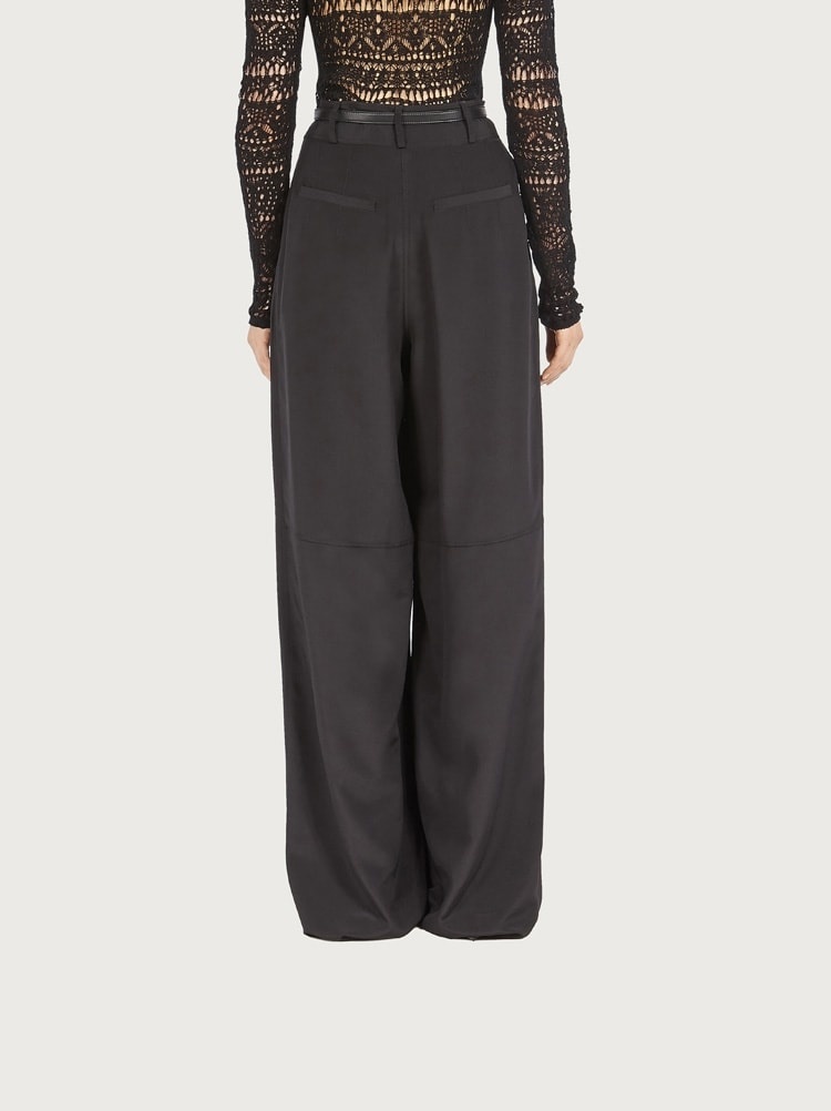 WIDE LEG SILK TROUSER - 3