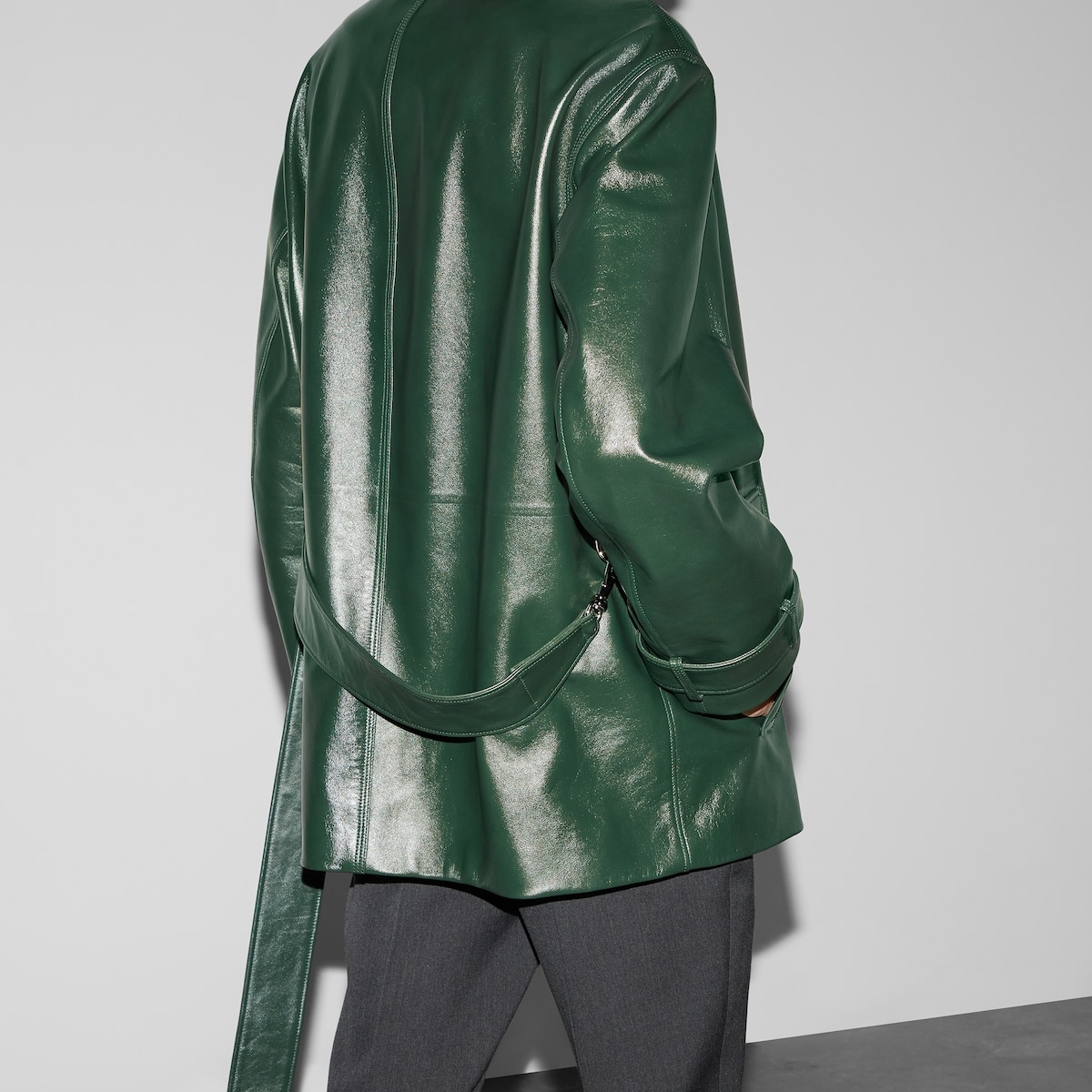 Shiny leather trench coat - 5