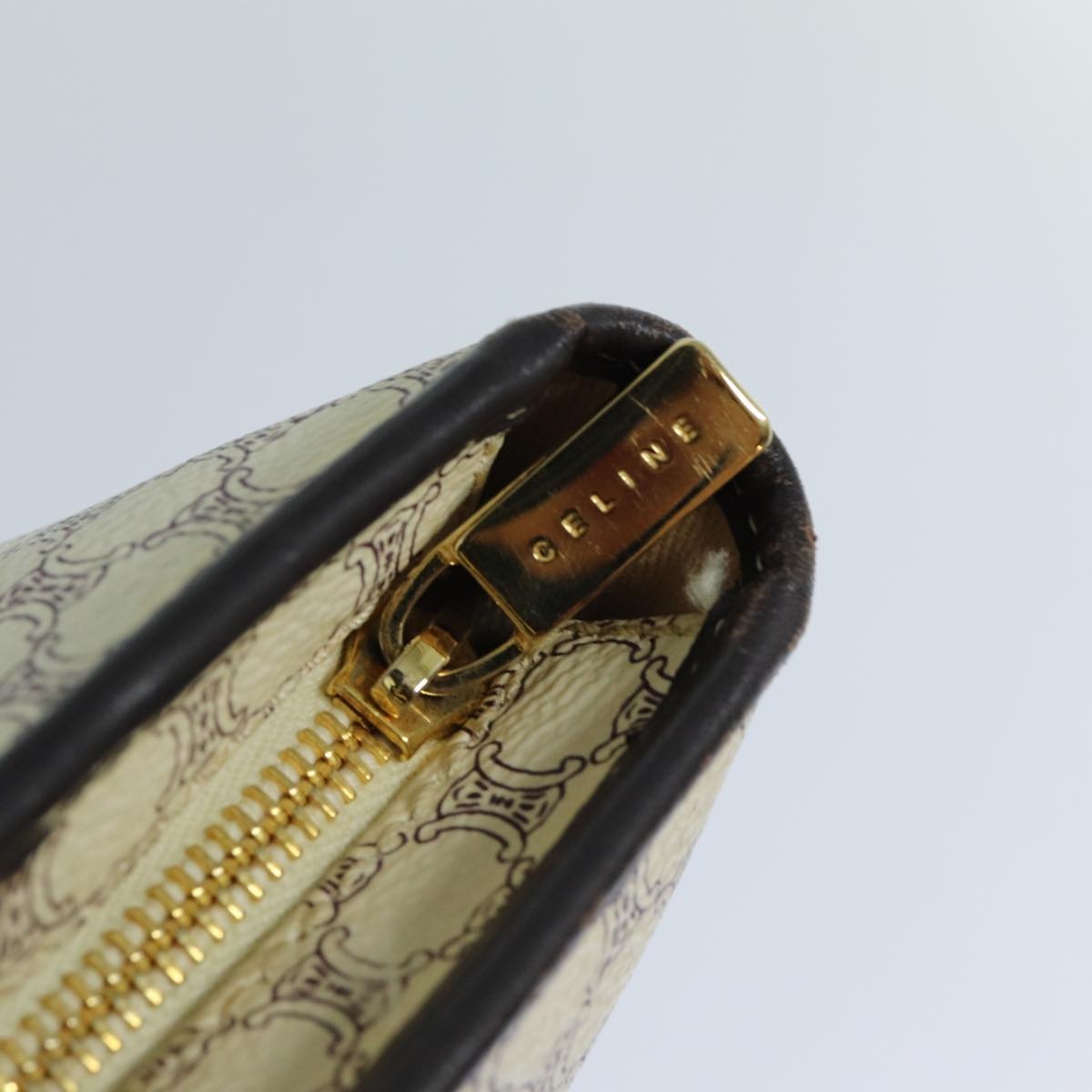 CELINE Macadam Canvas Hand Bag Pvc White - 10