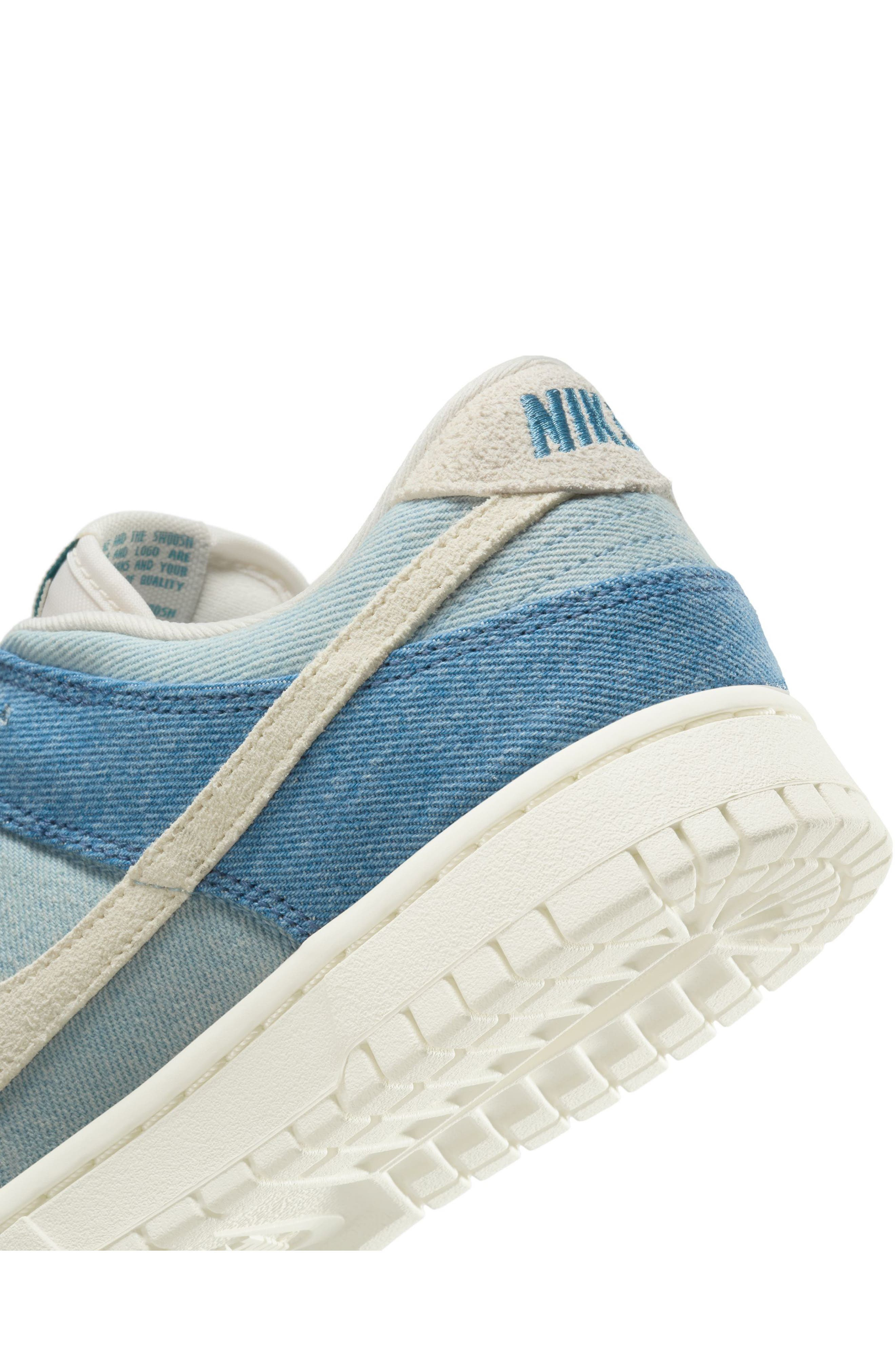 Nike Dunk Low Denim Basketball Sneaker in Smokey Blue/Ivory/Denim at Nordstrom - 9