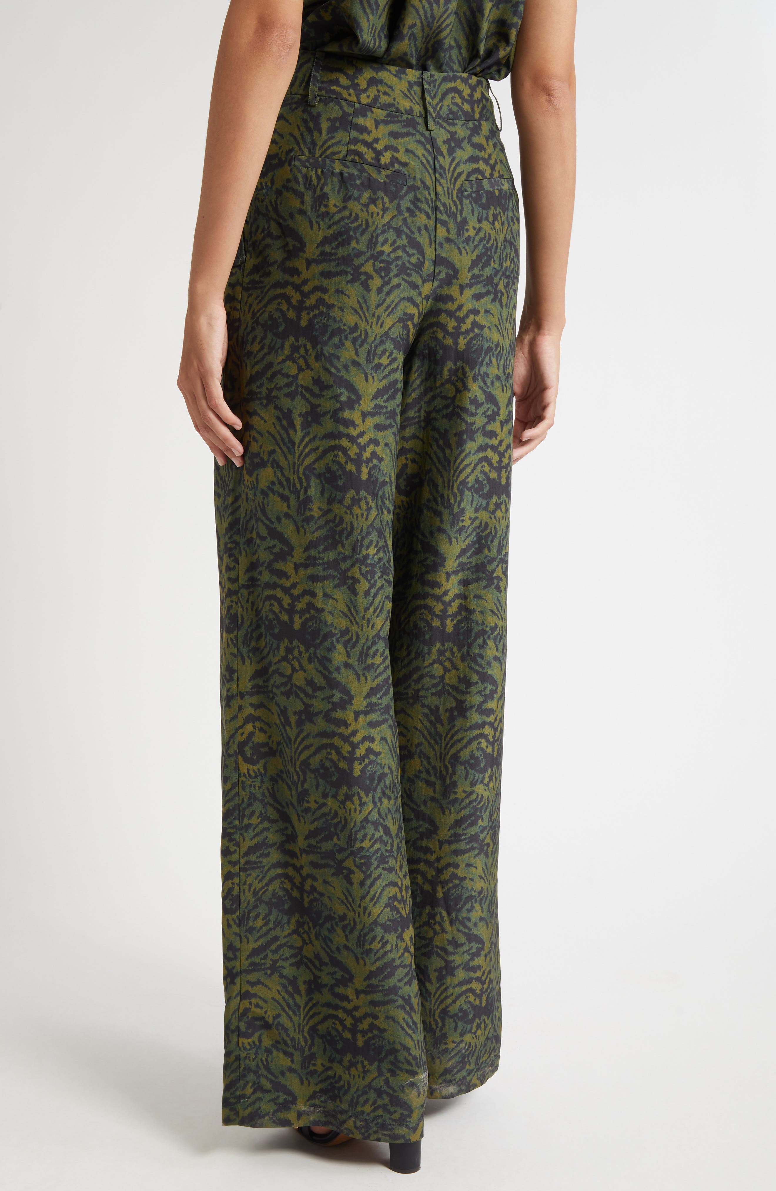 Ulla Johnson Charlie Print Wide Leg Pants in Desert Jasper at Nordstrom - 3