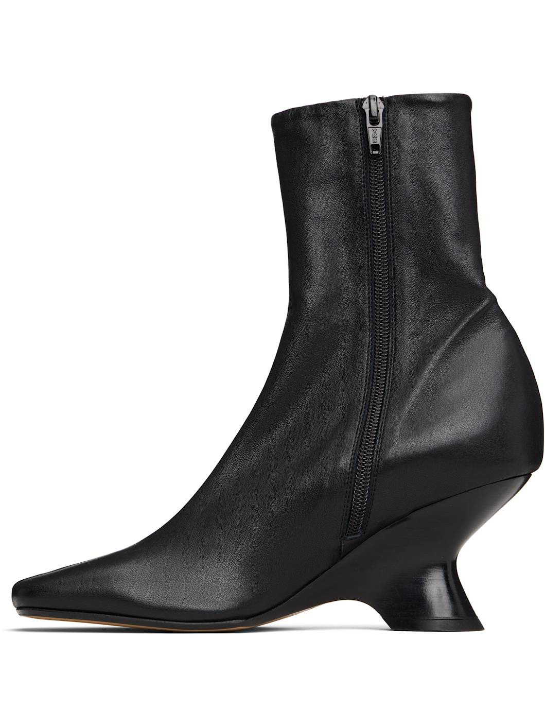 Black Heeled Ankle Boots - 3