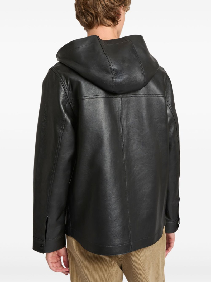 Flannel Lined Leather Hoodie 4
