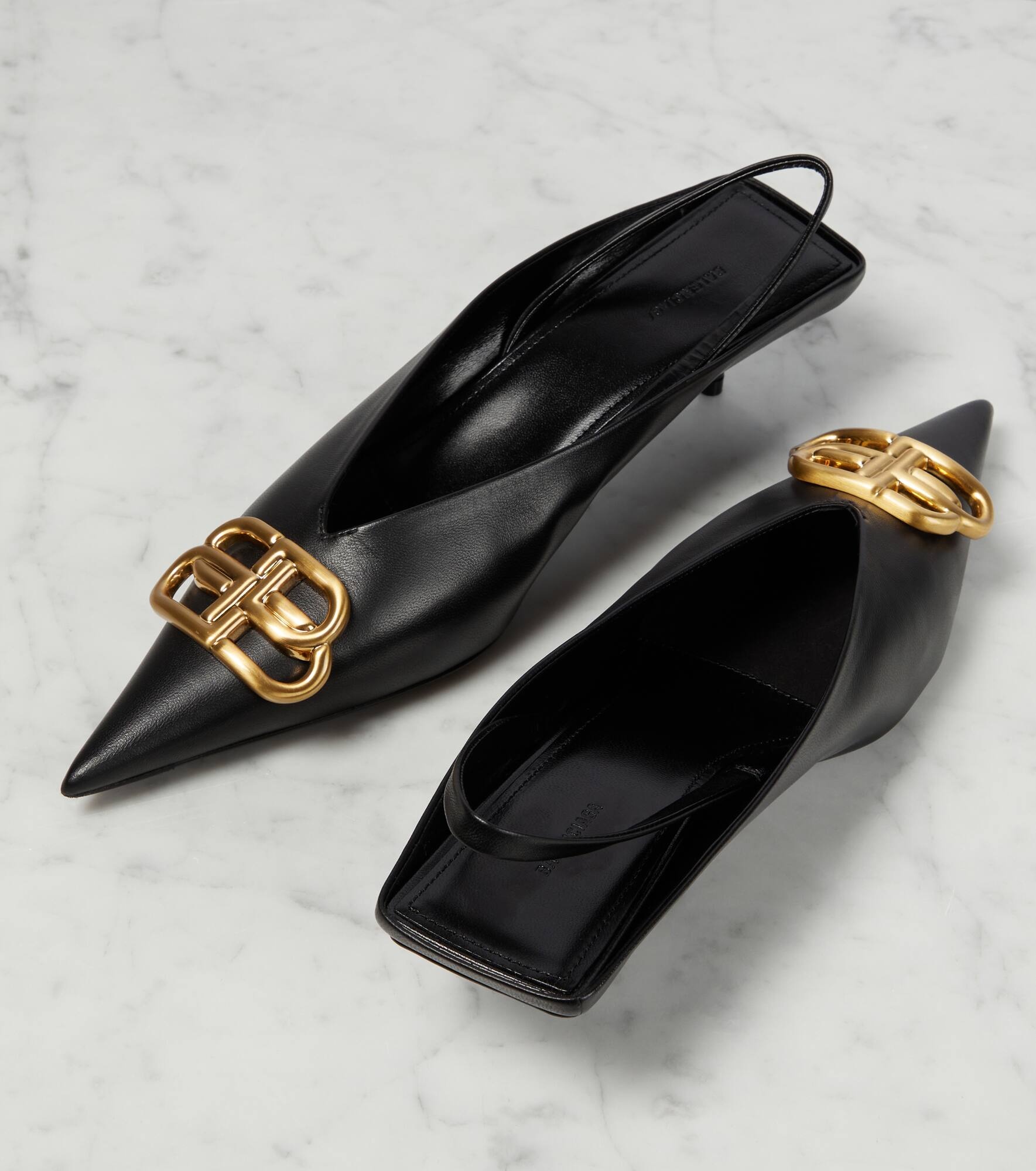Square Knife BB slingback mules - 6