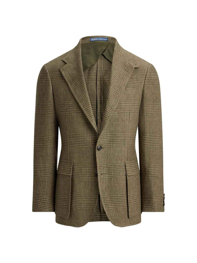 Men's Glen Checked Linen-Blend Blazer - Olive Sage Multi 1