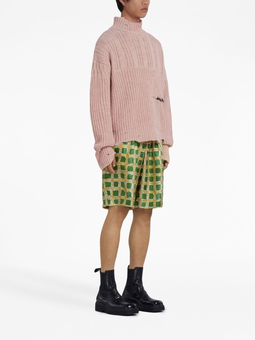 distressed-finish cable-knit jumper - 2