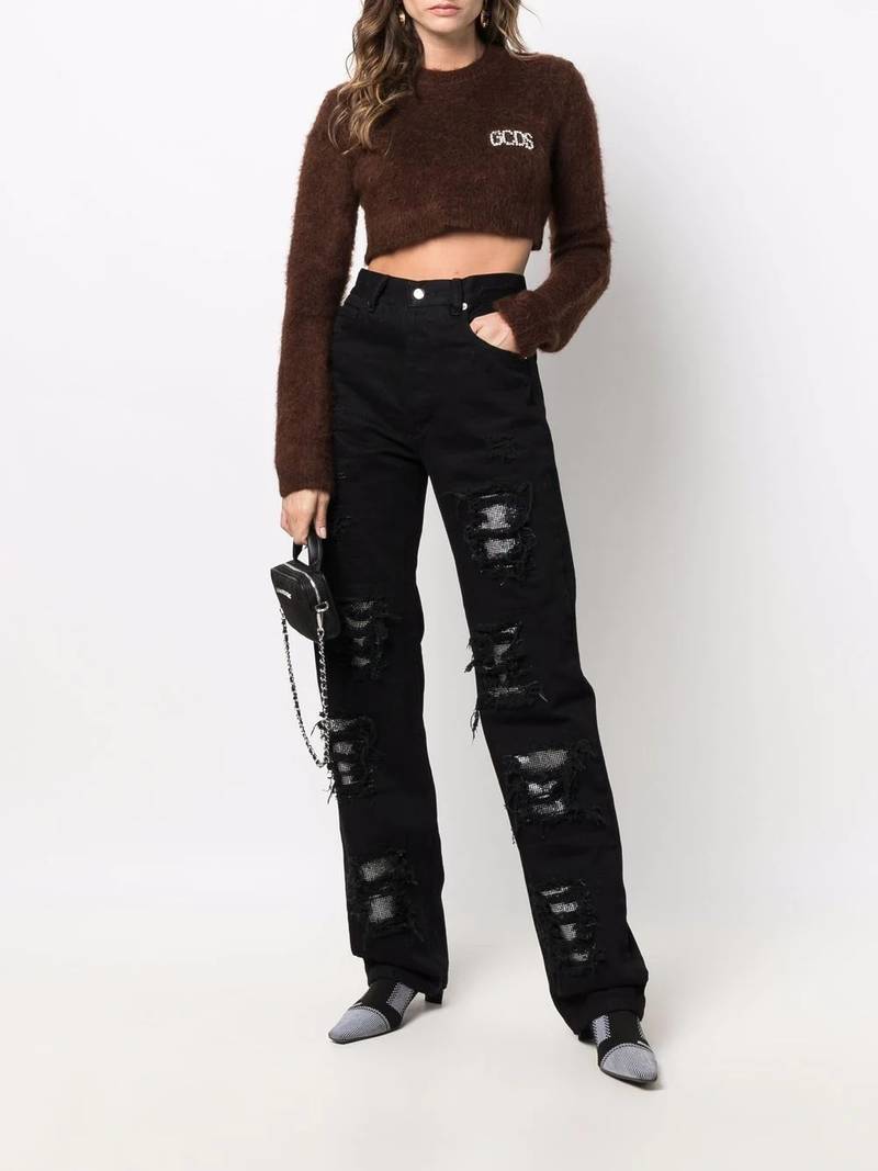 GCDS embellished-logo jumper outlook