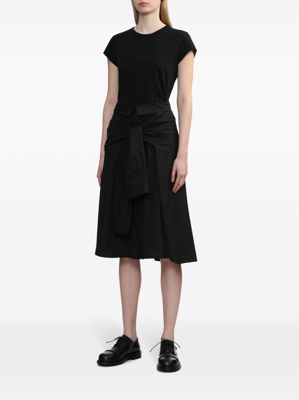 shirted-skirt midi T-shirt dress - 3