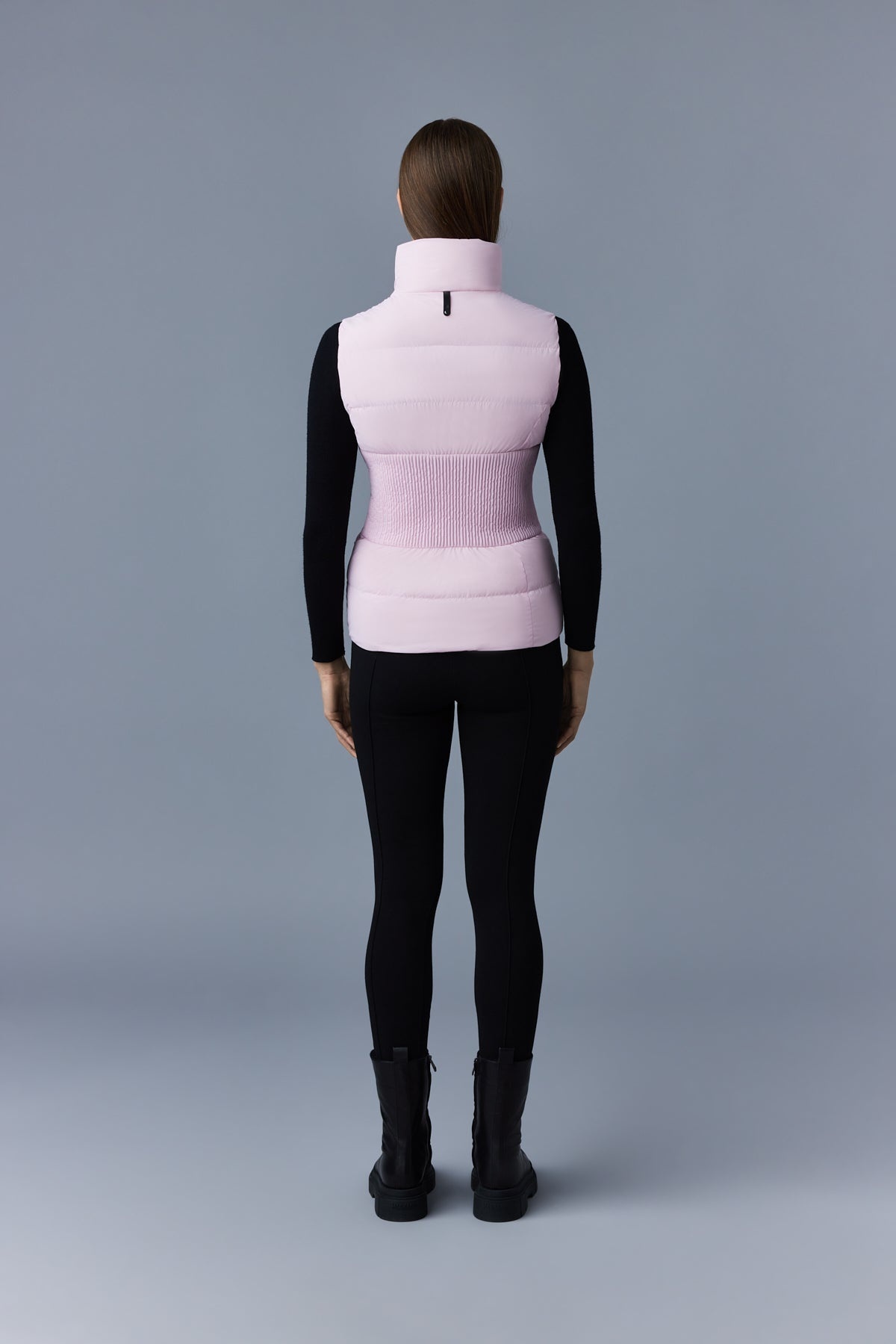 GISELA Stretch light down vest with stand collar - 4