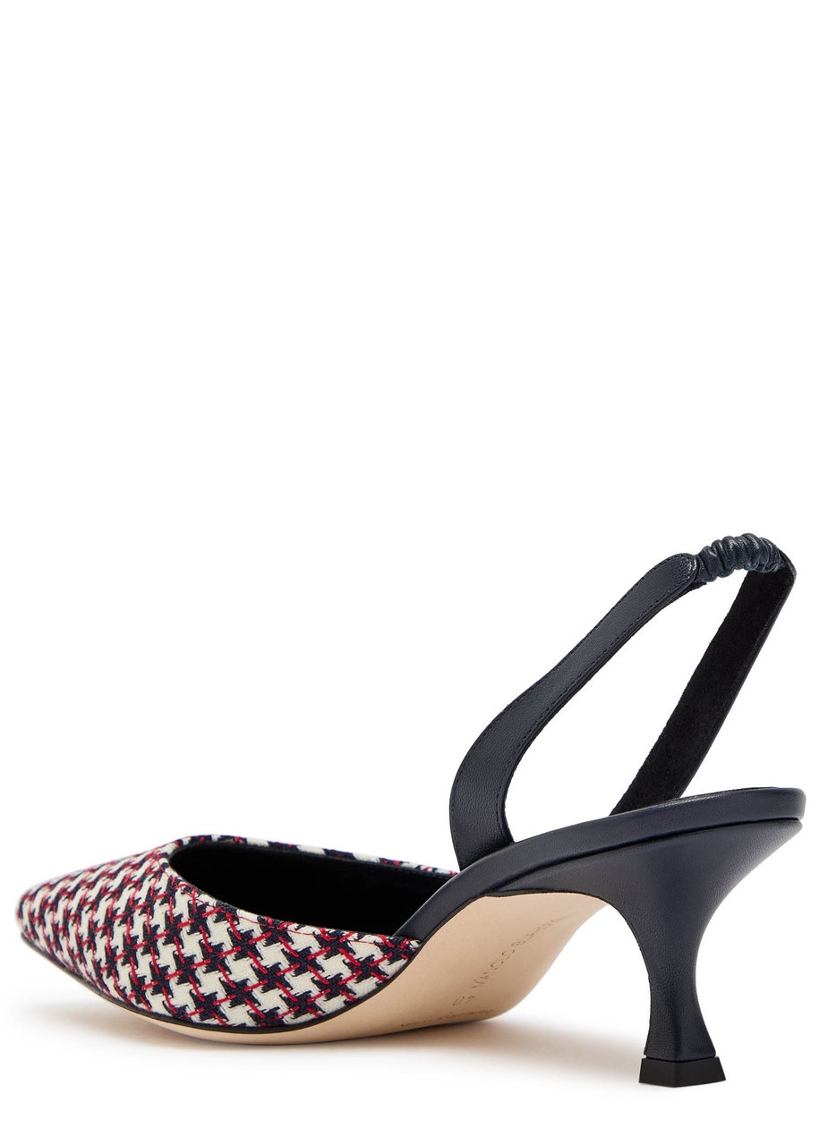 Manolo Blahnik Carolyn 50 Houndstooth Slingback Pumps - 2