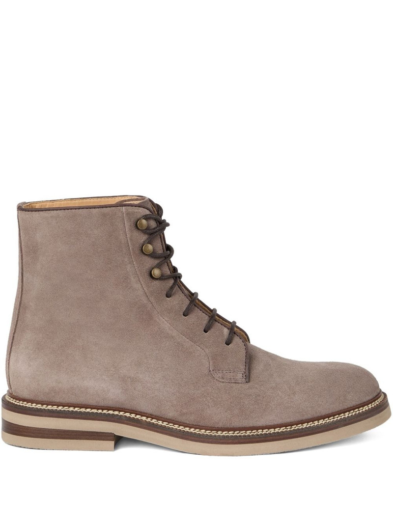 lace-up suede boots 1