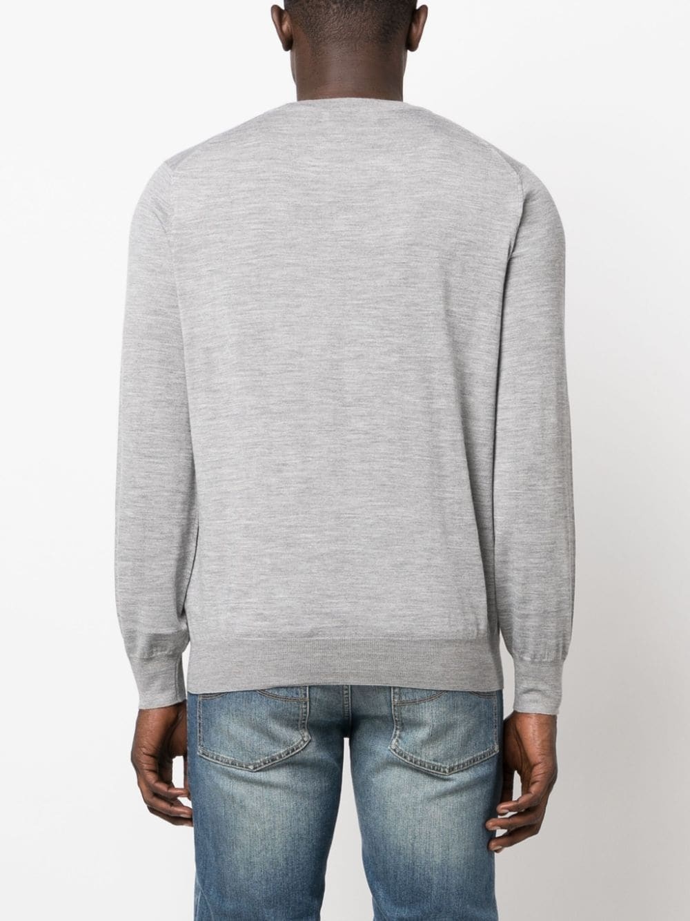 mélange-knit crew-neck jumper - 4