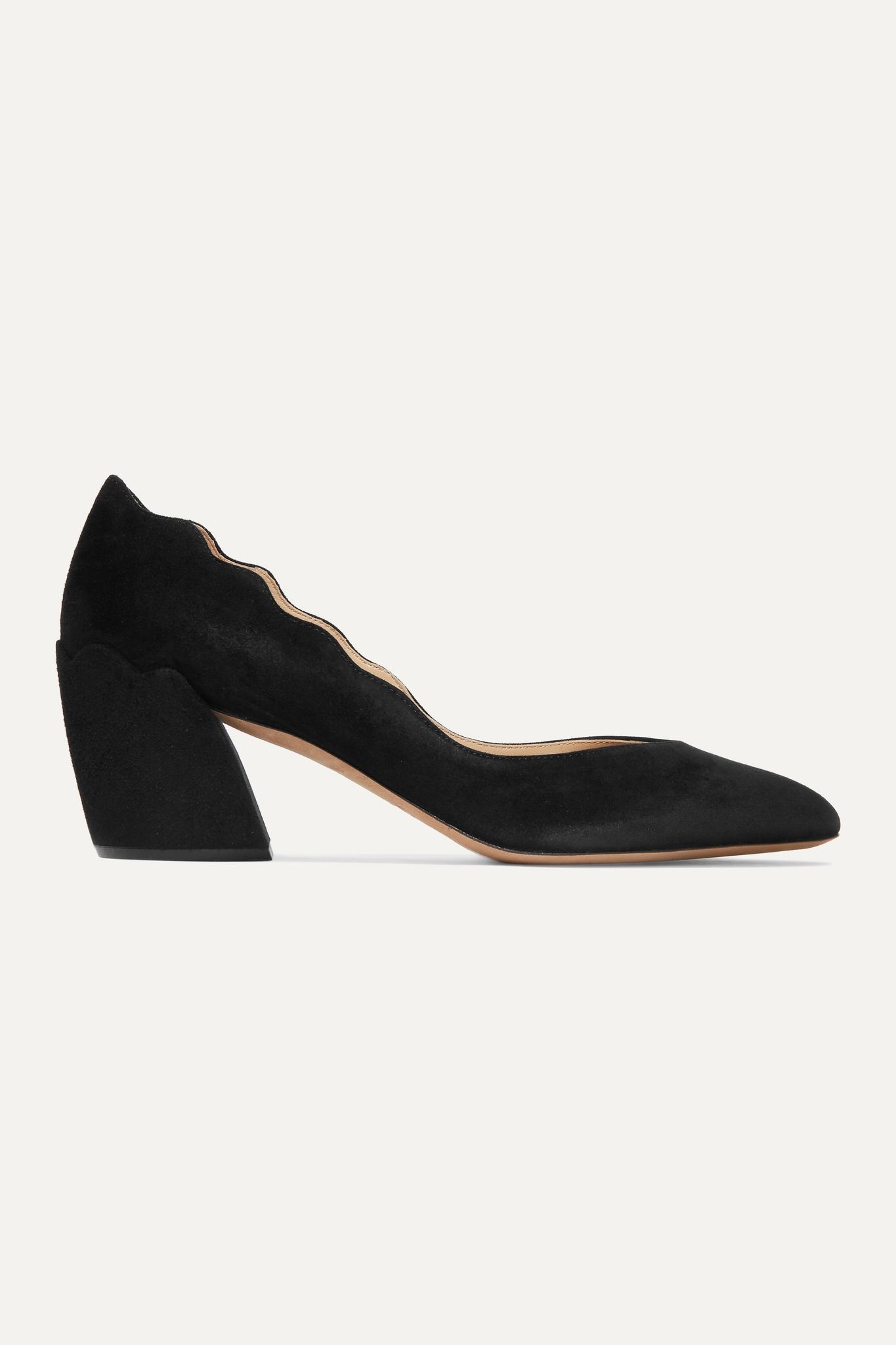 Laurena scalloped suede pumps - 1