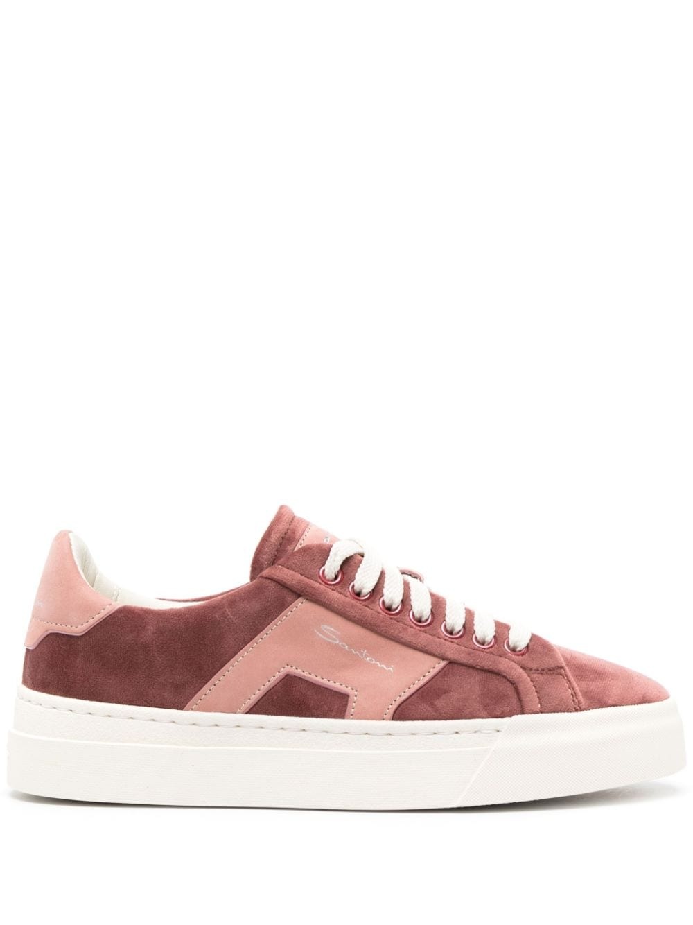 logo-print suede sneakers - 1