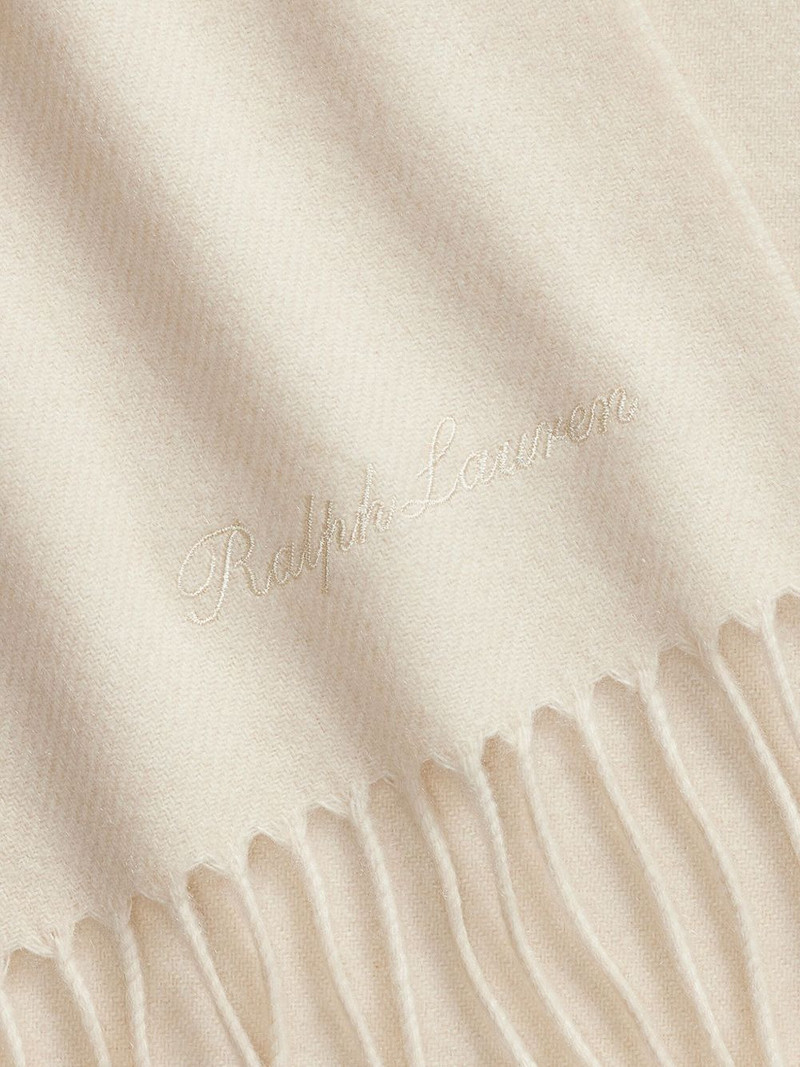 Ralph Lauren woven cashmere fringed scarf outlook