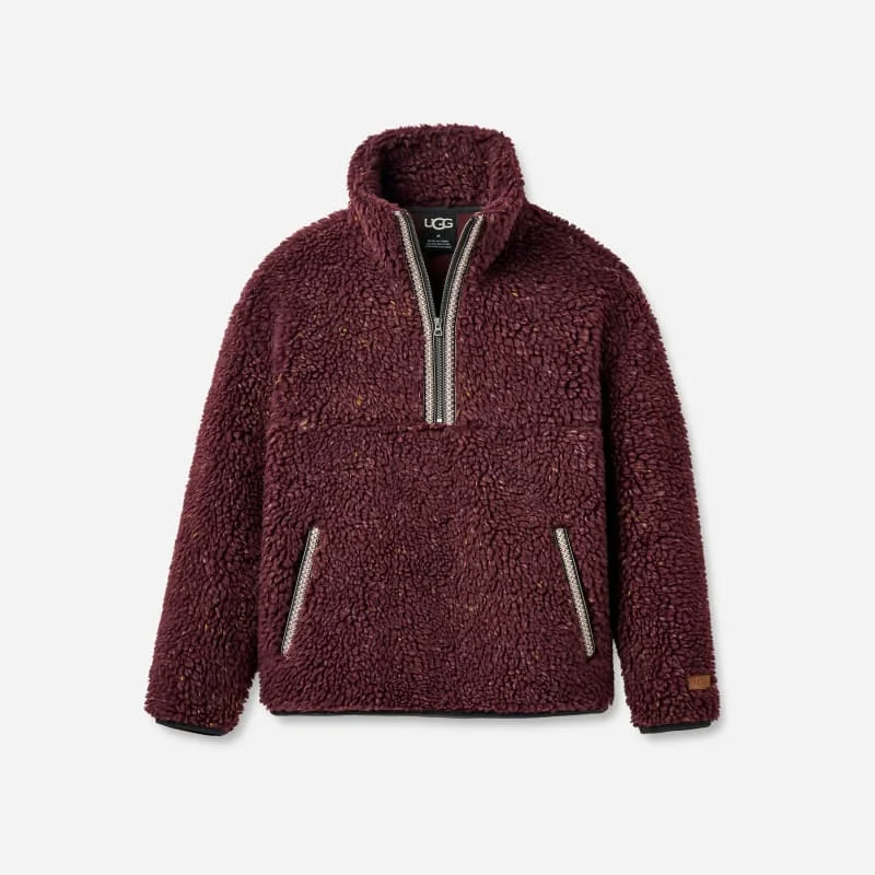 ® Men's ®braid Confetti Half Zip Polyester Tops in Wild Grape - 1