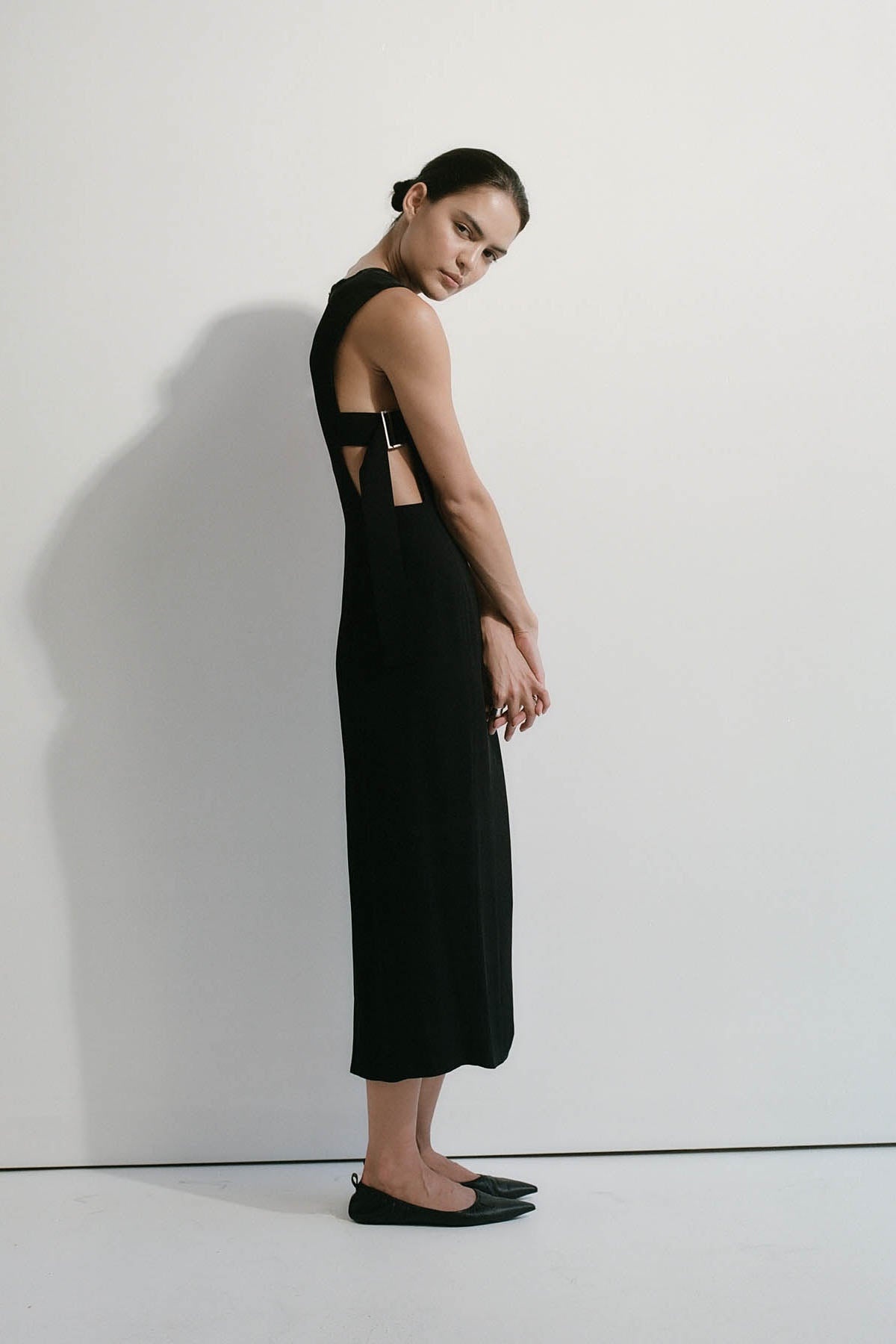 Classic Side Detail Dress - Black - 7