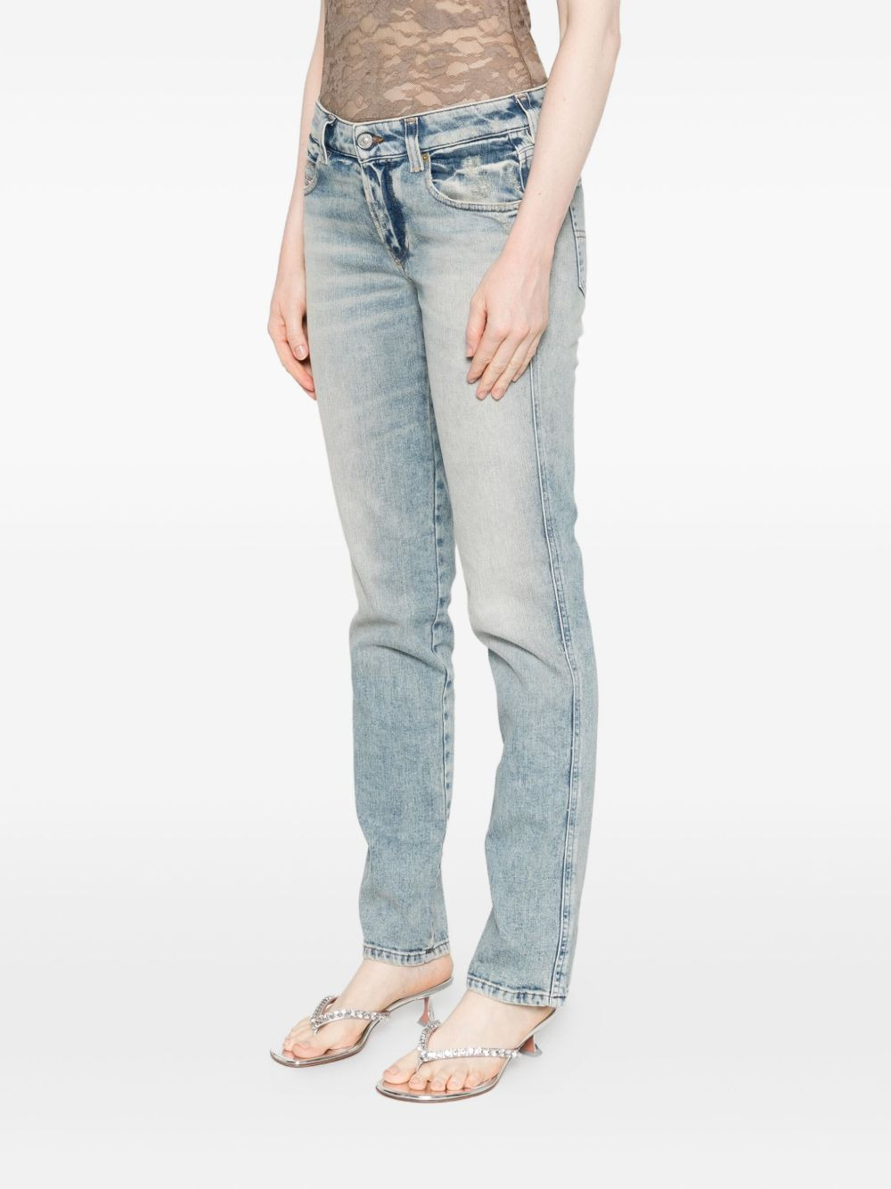 faded-wash cotton jeans - 3