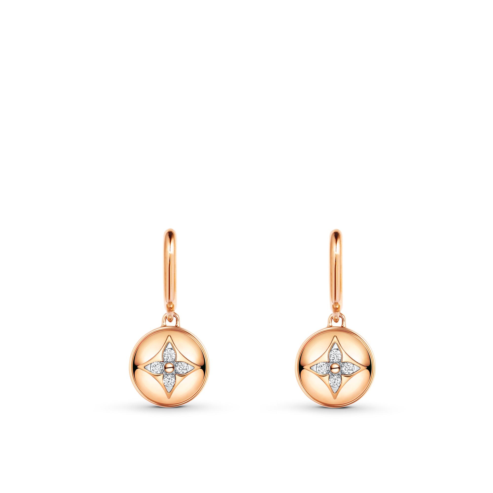 B Blossom Earrings, Pink Gold, White Gold And Diamonds - 3