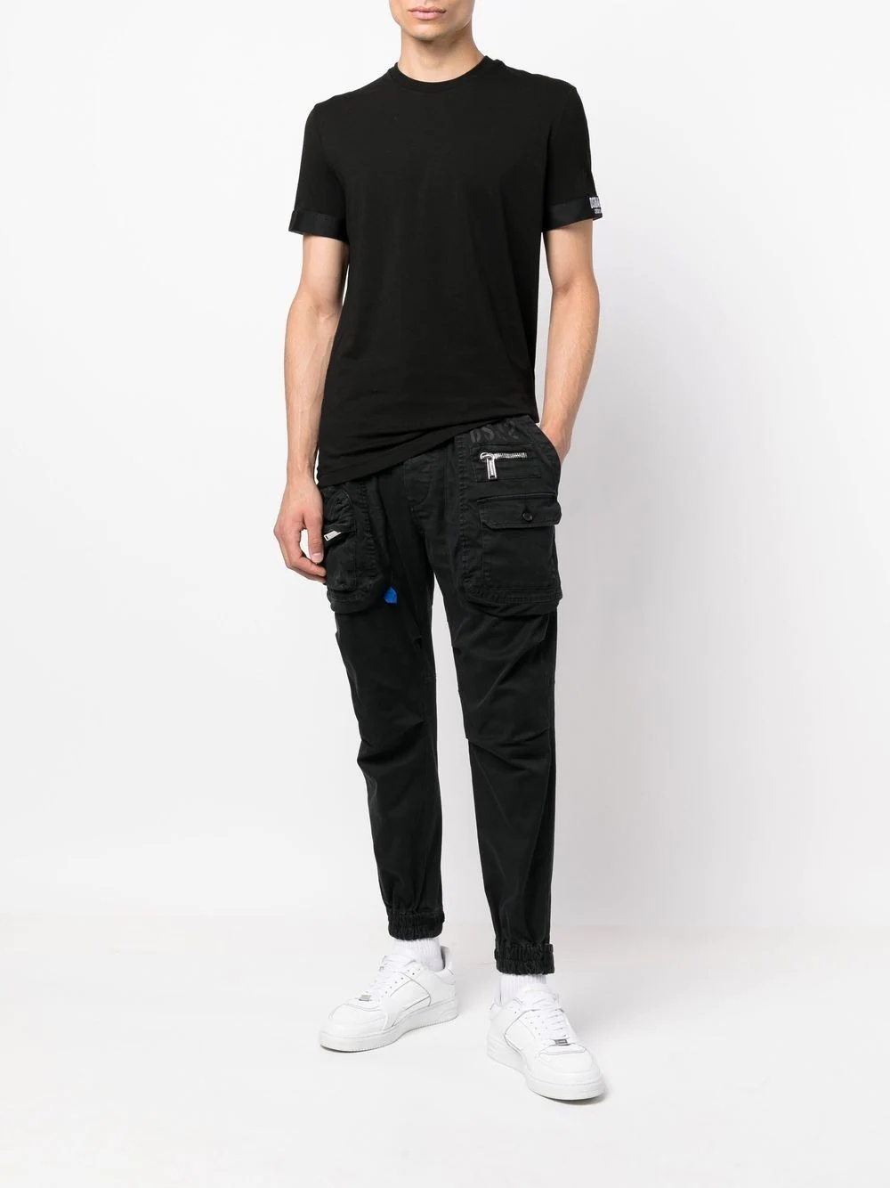 slim-cut cargo-pocket trousers - 2