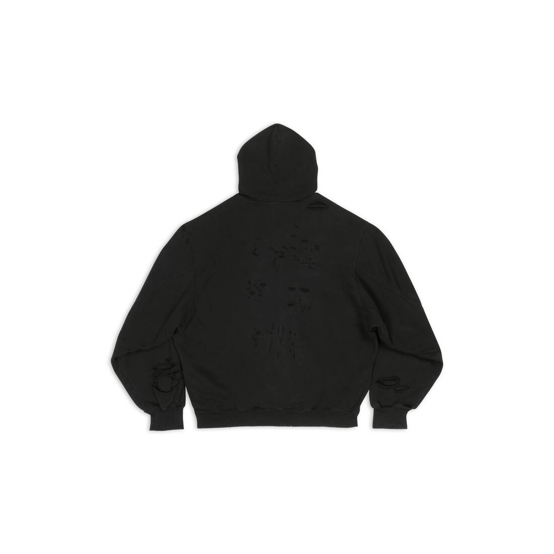 Destroyed Hoodie in Black - 2