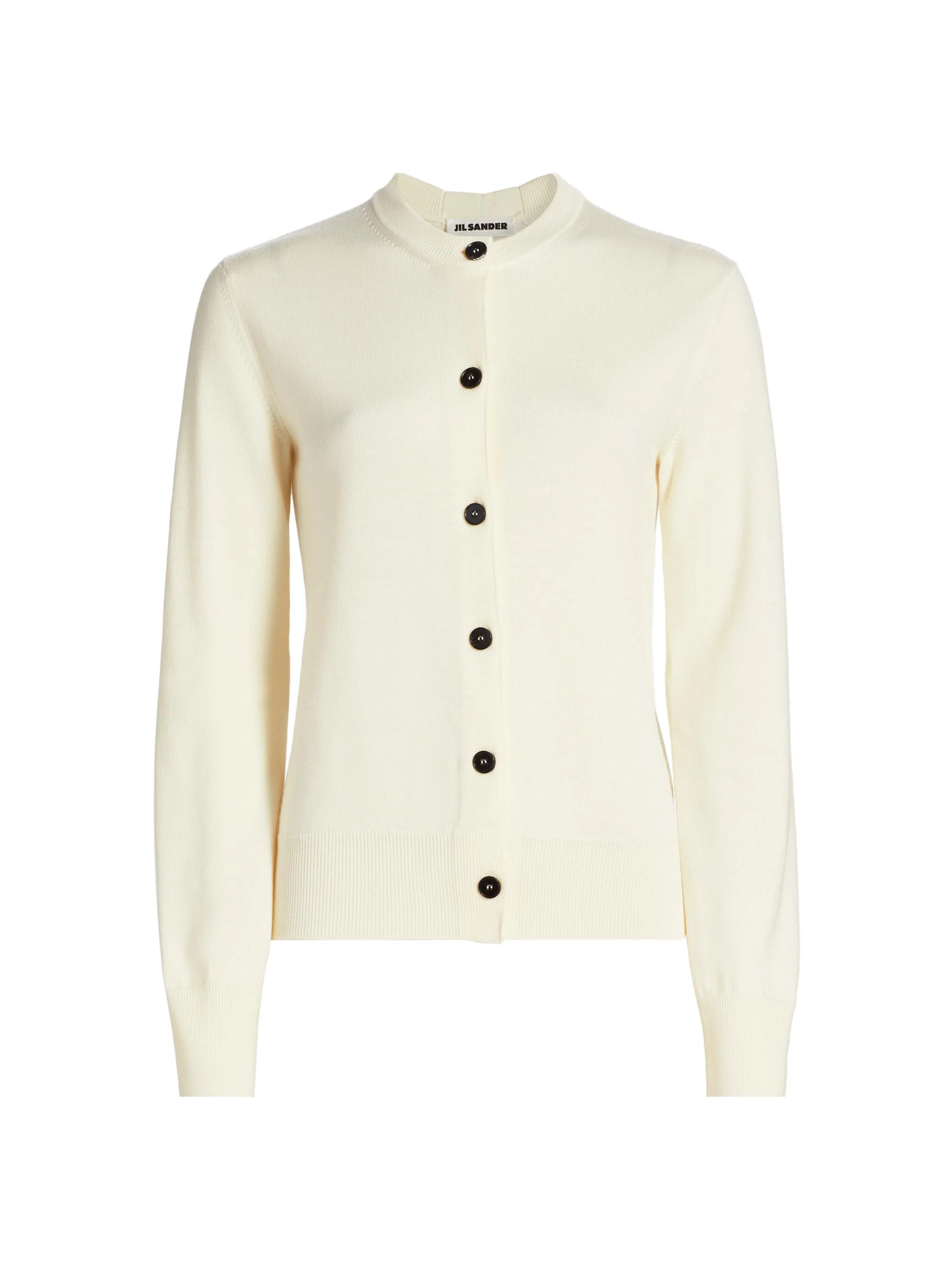Women's Crewneck Wool Cardigan - Natural - 1