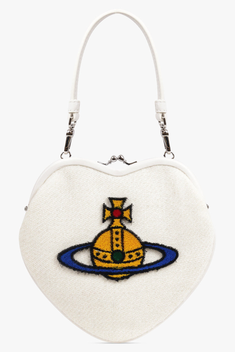 BELLE HEART FRAME ORB PURSE | OFF WHITE/MULTI 1