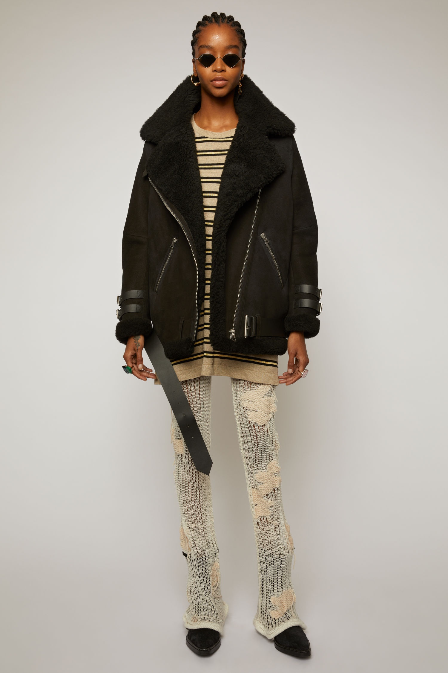 Shearling jacket black / black - 2