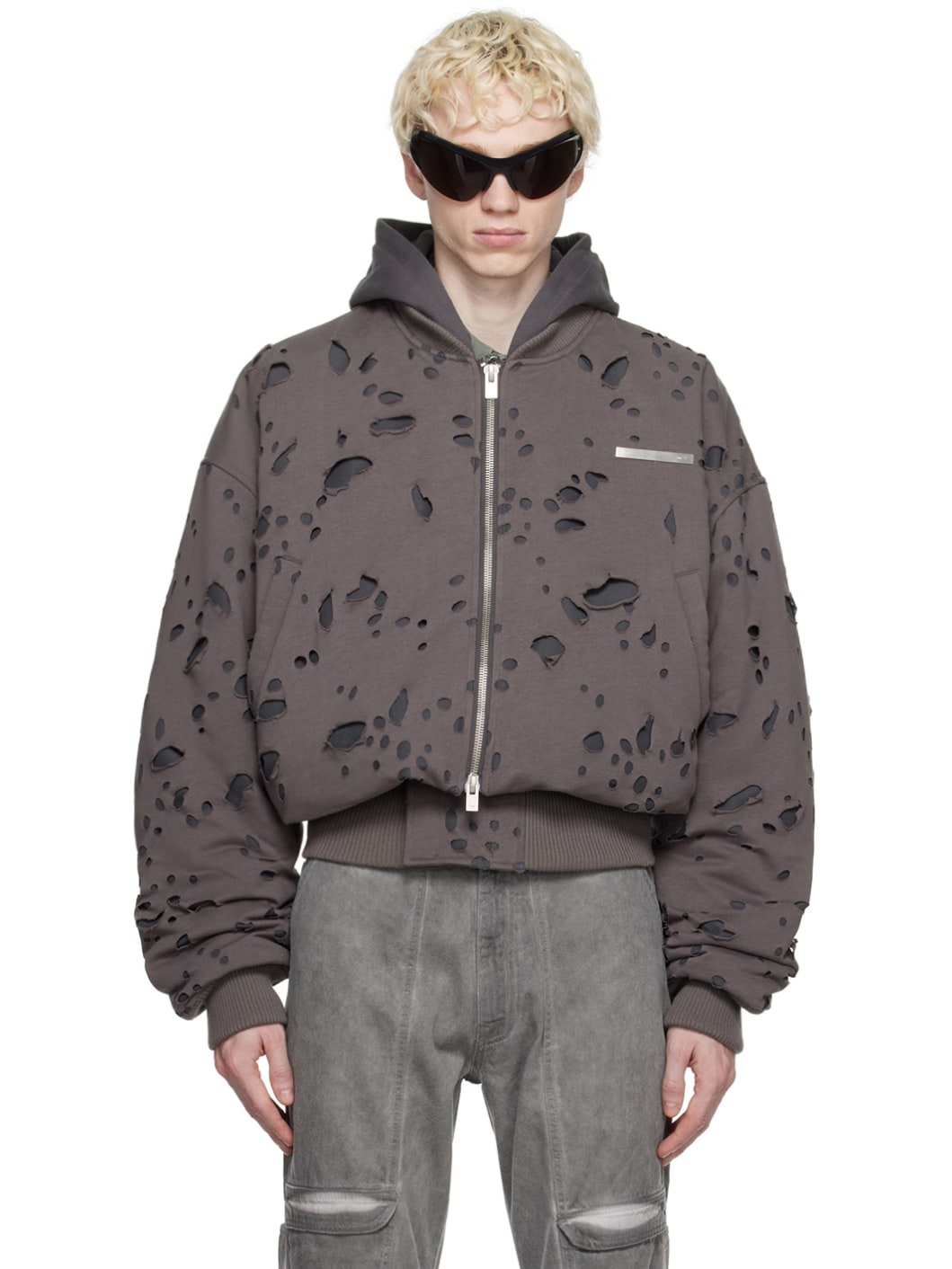 Gray Pneumatic Bomber Jacket - 1