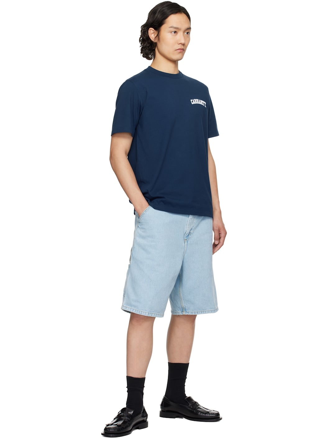 Navy S/S University Script T-Shirt - 4