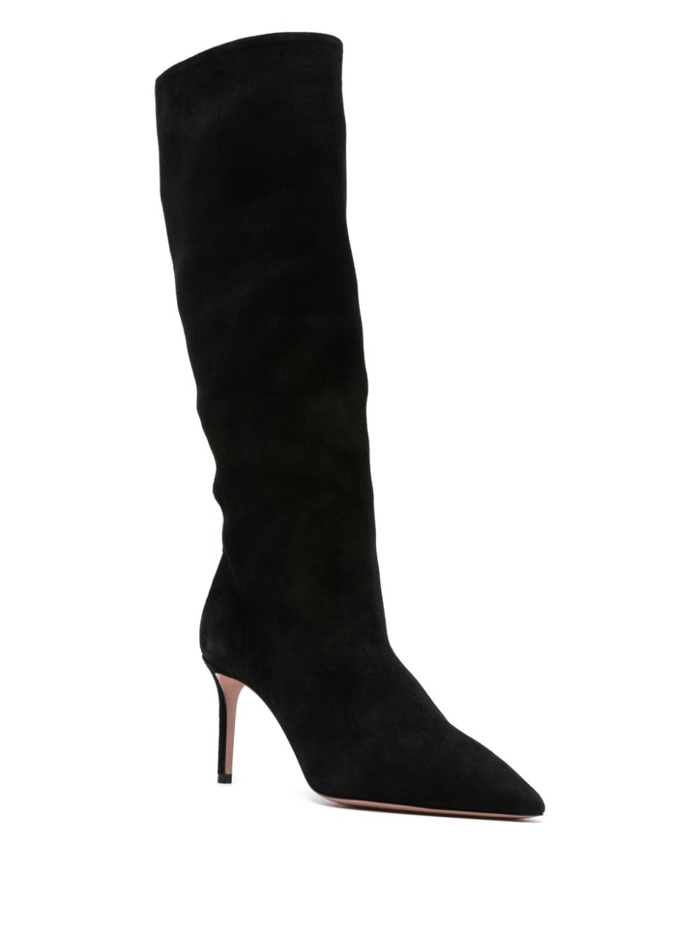 80mm pointed-toe suede boots - 2