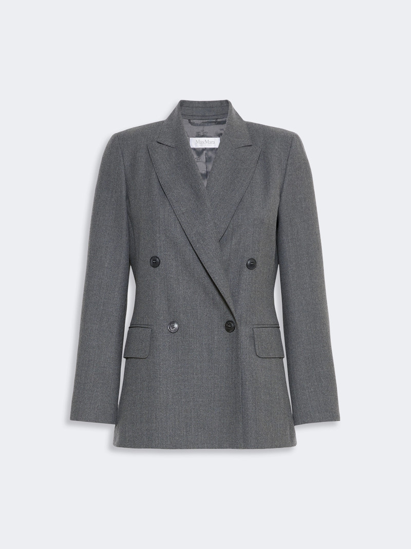 SCENICO Double-breasted wool flannel blazer - MEDIUM GREY 1