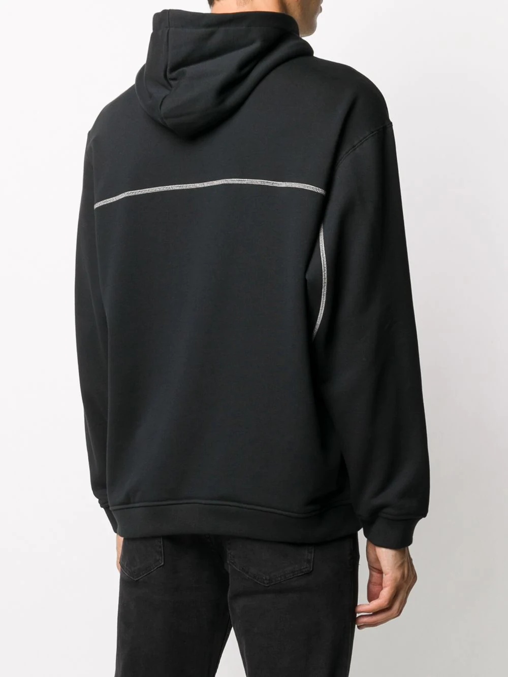 logo embroidered drawstring hoodie - 4