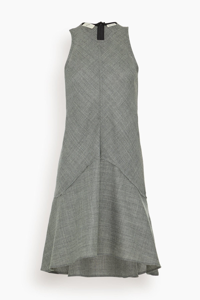 Shield Wool Mini Dress in Grey Melange 1