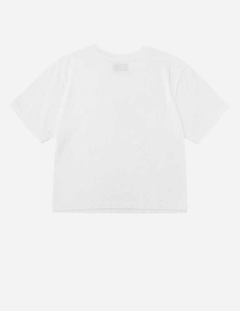 Denim Patchwork Heart and Logo Embroidery Drop Shoulder T-Shirt 4