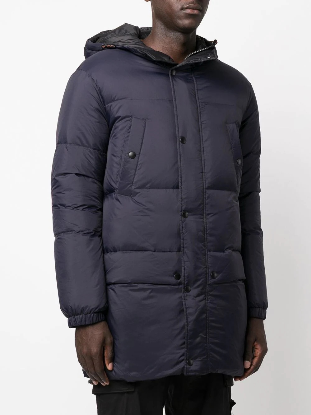 hooded feather-down padded jacket - 3