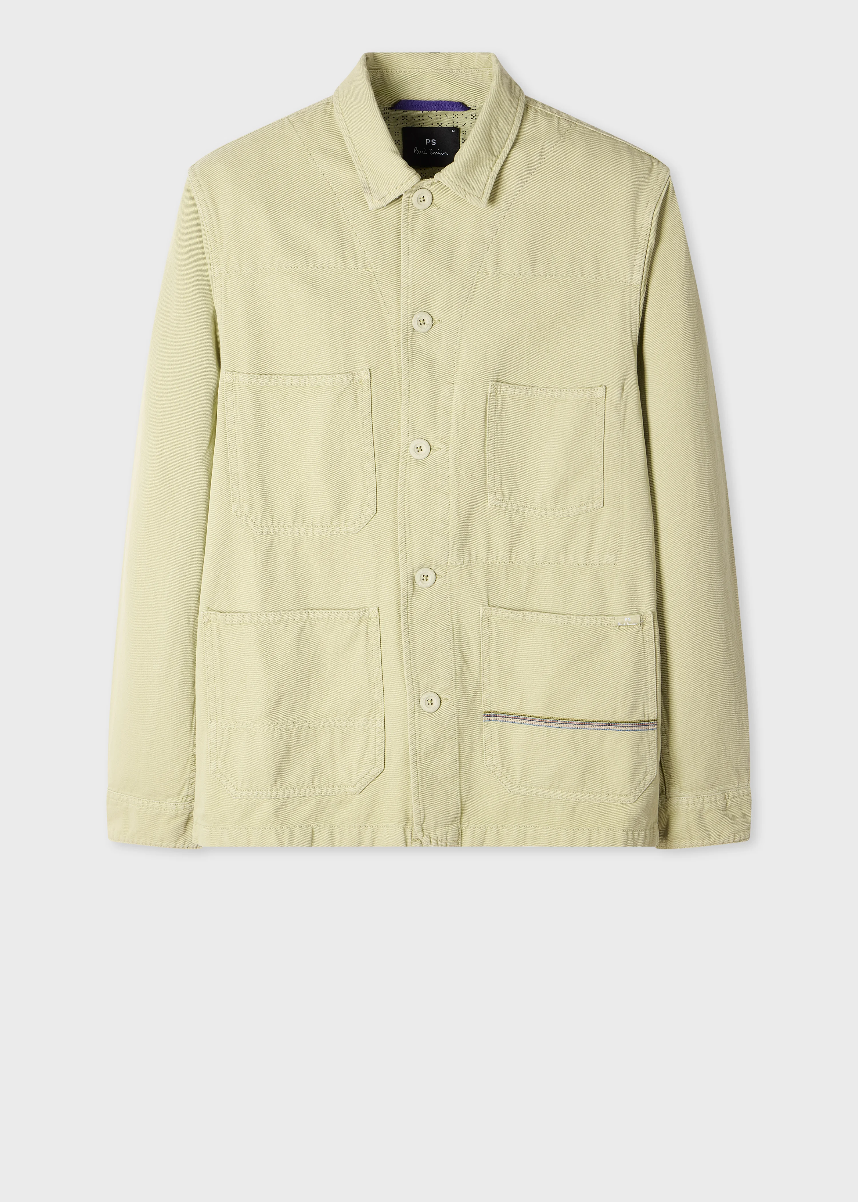 Pale Green Cotton-Linen Work Jacket - 1