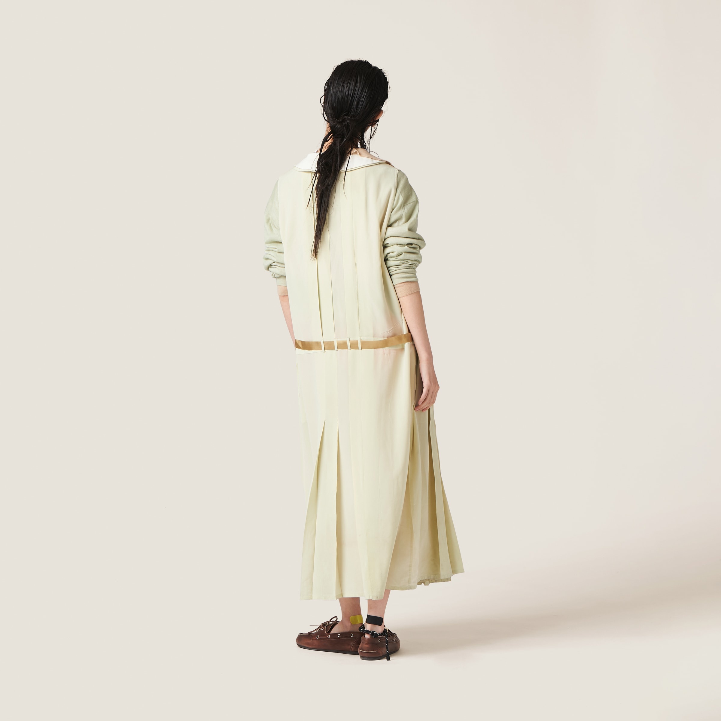 Garment-dyed crepe de chine dress - 3
