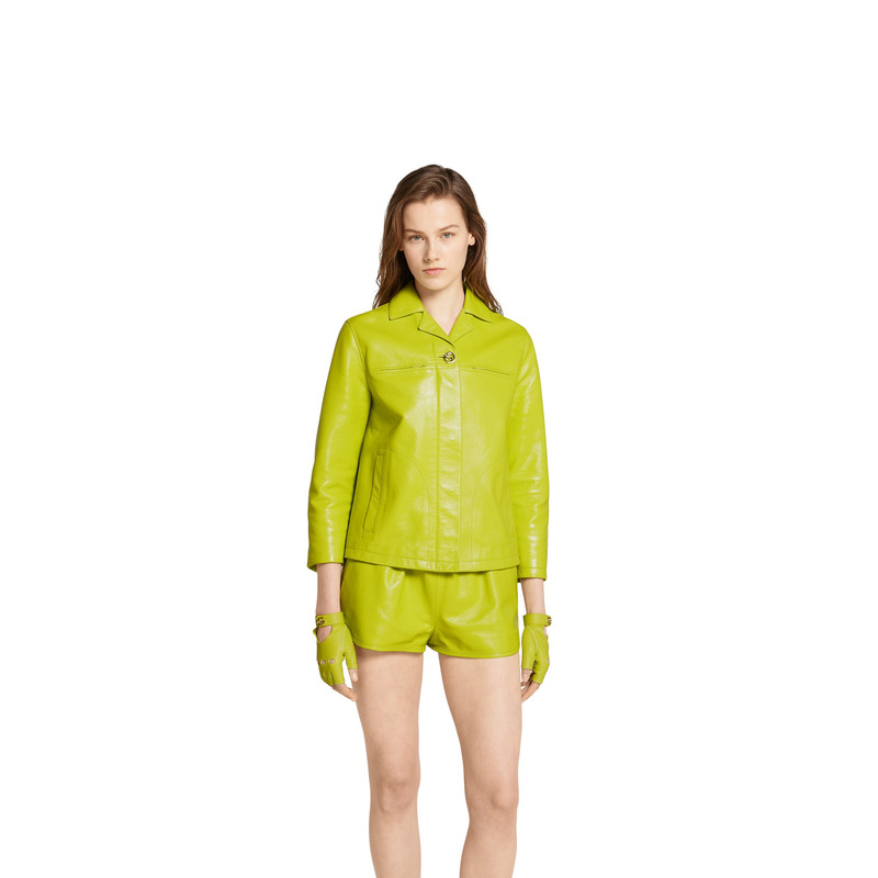 Shiny leather boxy jacket 3