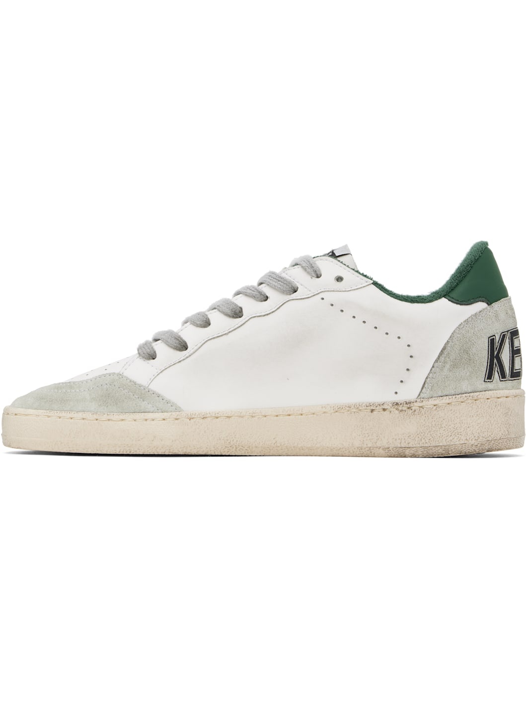 White & Green Ball Star Sneakers - 3